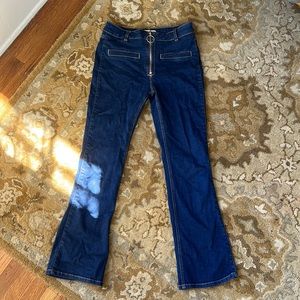 Mango crop flare zip up jeans